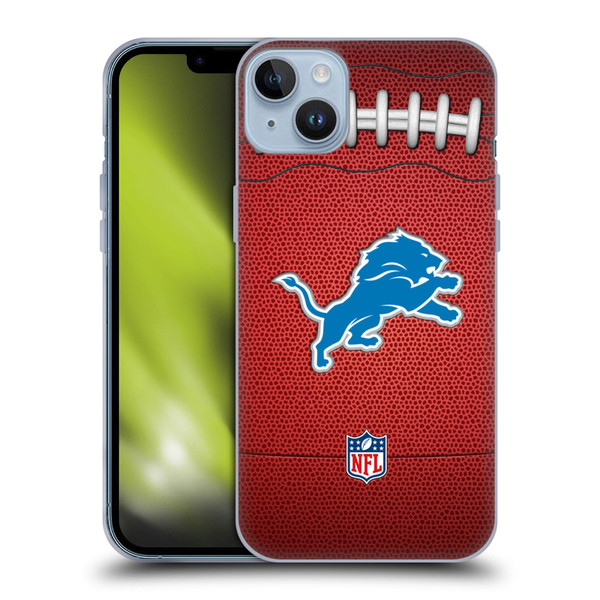 NFL Detroit Lions Graphics Football Soft Gel Case for Apple iPhone 14 Plus