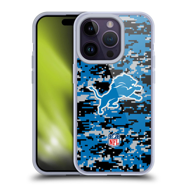 NFL Detroit Lions Graphics Digital Camouflage Soft Gel Case for Apple iPhone 14 Pro