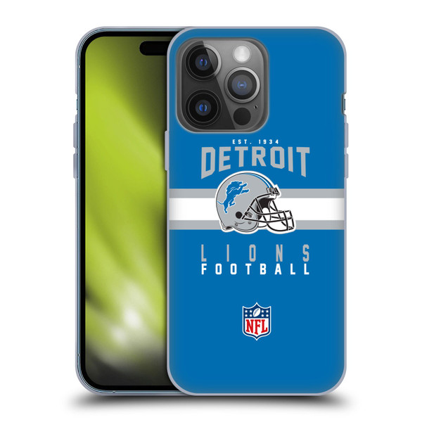 NFL Detroit Lions Graphics Helmet Typography Soft Gel Case for Apple iPhone 14 Pro