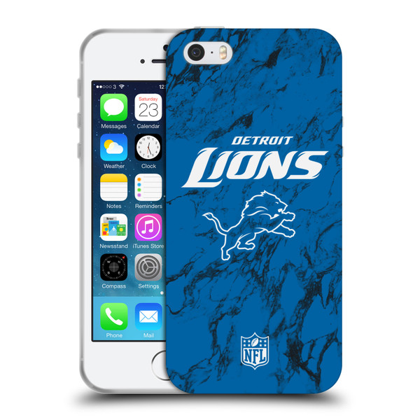 NFL Detroit Lions Graphics Coloured Marble Soft Gel Case for Apple iPhone 5 / 5s / iPhone SE 2016