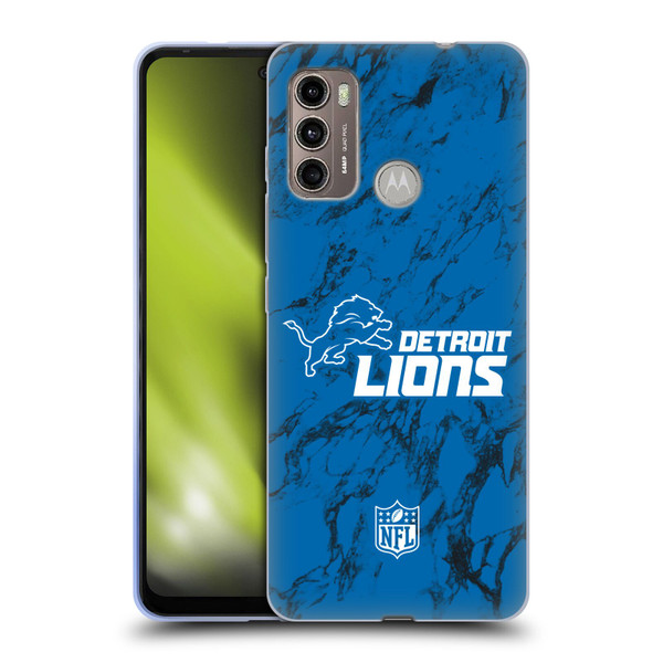 NFL Detroit Lions Graphics Coloured Marble Soft Gel Case for Motorola Moto G60 / Moto G40 Fusion