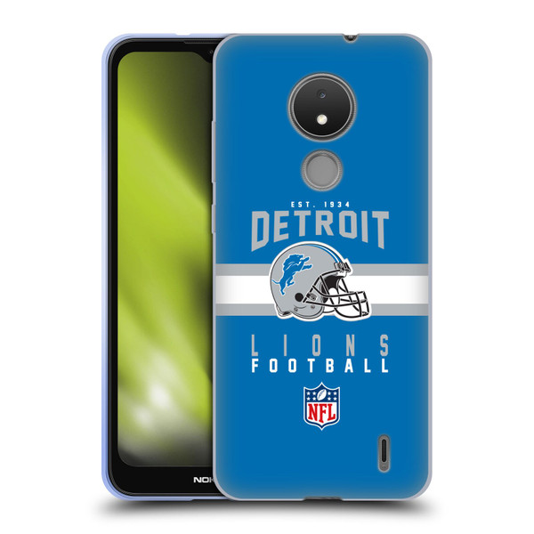 NFL Detroit Lions Graphics Helmet Typography Soft Gel Case for Nokia C21