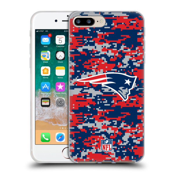 NFL New England Patriots Graphics Digital Camouflage Soft Gel Case for Apple iPhone 7 Plus / iPhone 8 Plus
