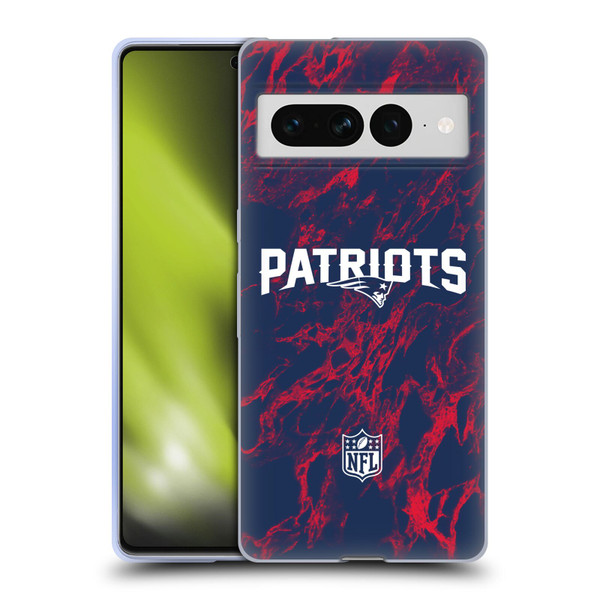 NFL New England Patriots Graphics Coloured Marble Soft Gel Case for Google Pixel 7 Pro