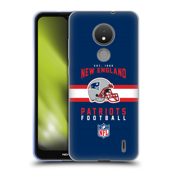 NFL New England Patriots Graphics Helmet Typography Soft Gel Case for Nokia C21