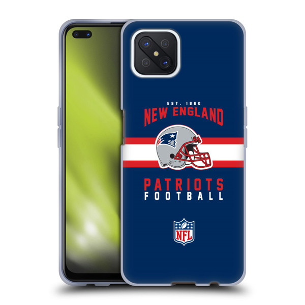 NFL New England Patriots Graphics Helmet Typography Soft Gel Case for OPPO Reno4 Z 5G