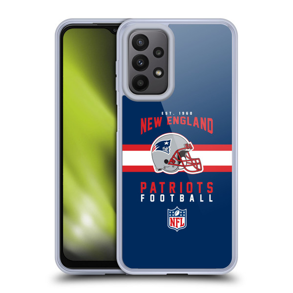 NFL New England Patriots Graphics Helmet Typography Soft Gel Case for Samsung Galaxy A23 / 5G (2022)