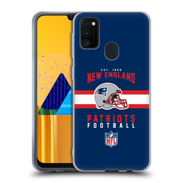 NFL New England Patriots Graphics Helmet Typography Soft Gel Case for Samsung Galaxy M30s (2019)/M21 (2020)