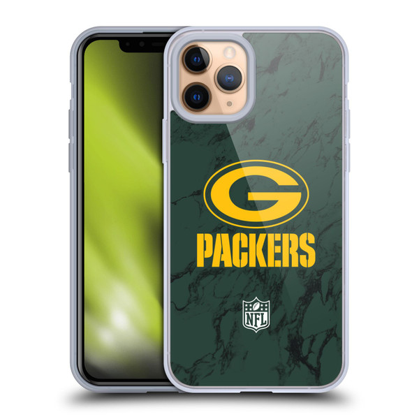 NFL Green Bay Packers Graphics Coloured Marble Soft Gel Case for Apple iPhone 11 Pro