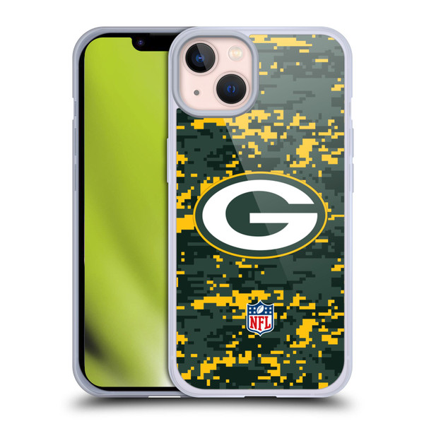 NFL Green Bay Packers Graphics Digital Camouflage Soft Gel Case for Apple iPhone 13 NFL Green Bay Packers Graphics Digital Camouflage Soft Gel Case for Apple iPhone 13