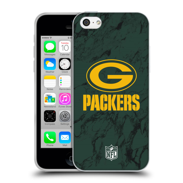 NFL Green Bay Packers Graphics Coloured Marble Soft Gel Case for Apple iPhone 5c