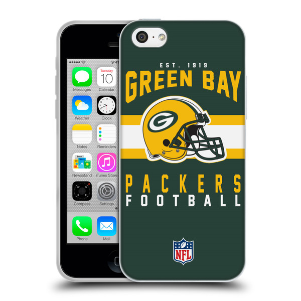 NFL Green Bay Packers Graphics Helmet Typography Soft Gel Case for Apple iPhone 5c