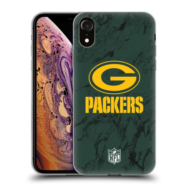 NFL Green Bay Packers Graphics Coloured Marble Soft Gel Case for Apple iPhone XR