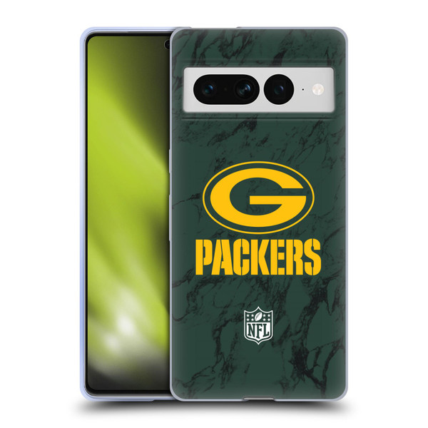 NFL Green Bay Packers Graphics Coloured Marble Soft Gel Case for Google Pixel 7 Pro