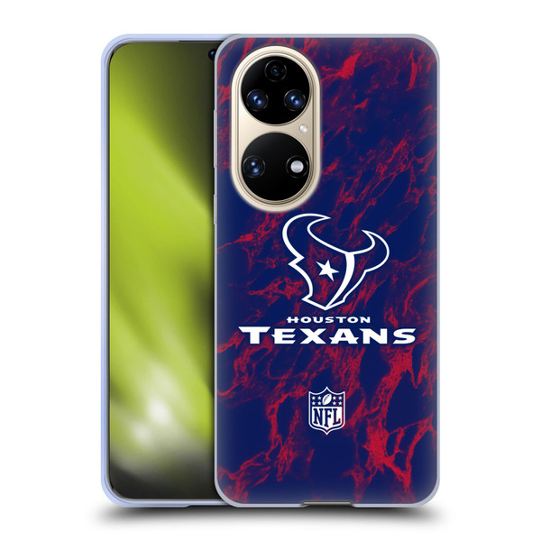 NFL Houston Texans Graphics Coloured Marble Soft Gel Case for Huawei P50