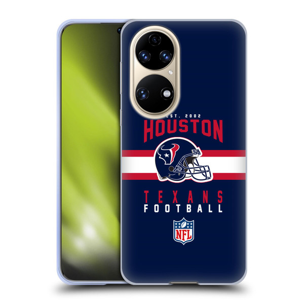 NFL Houston Texans Graphics Helmet Typography Soft Gel Case for Huawei P50