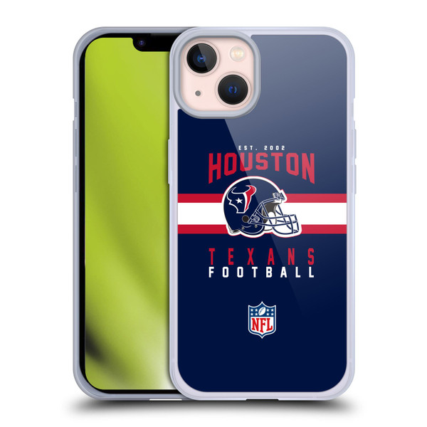 NFL Houston Texans Graphics Helmet Typography Soft Gel Case for Apple iPhone 13
