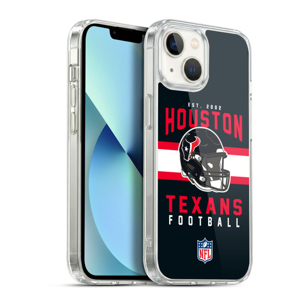 NFL Houston Texans Graphics Helmet Typography Soft Gel Case for Apple iPhone 13