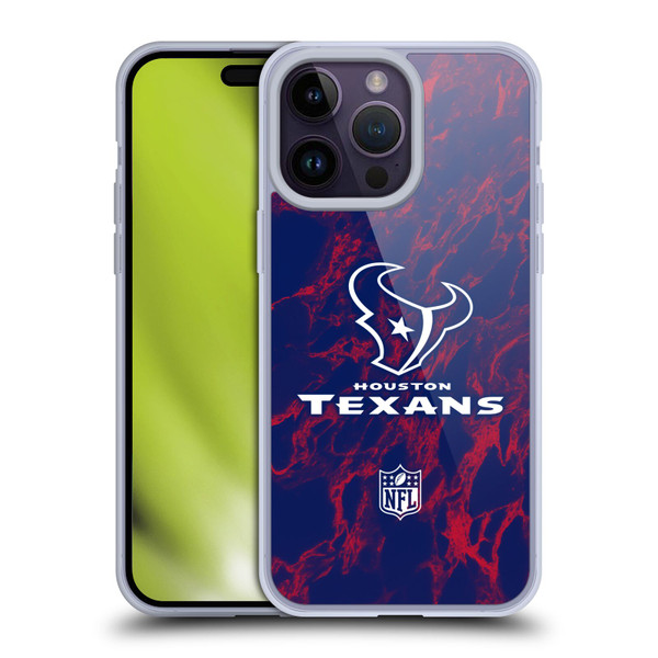 NFL Houston Texans Graphics Coloured Marble Soft Gel Case for Apple iPhone 14 Pro Max