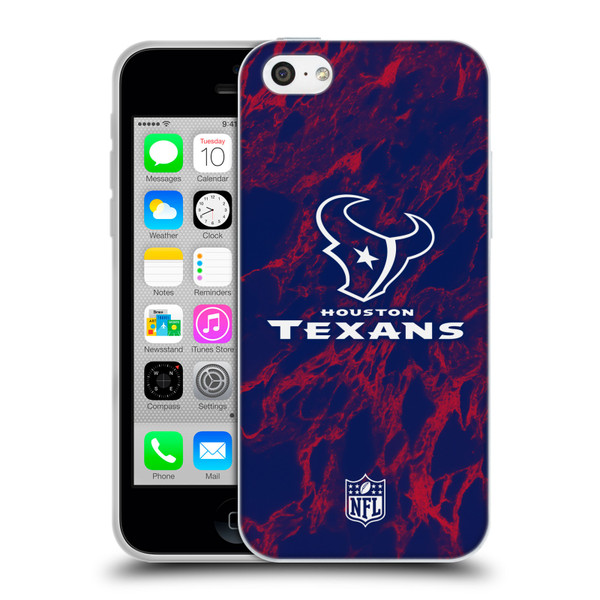 NFL Houston Texans Graphics Coloured Marble Soft Gel Case for Apple iPhone 5c