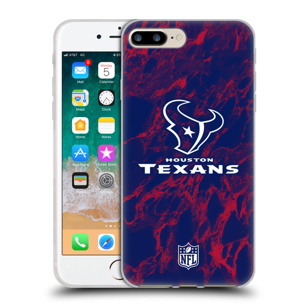 NFL Houston Texans Graphics Coloured Marble Soft Gel Case for Apple iPhone 7 Plus / iPhone 8 Plus