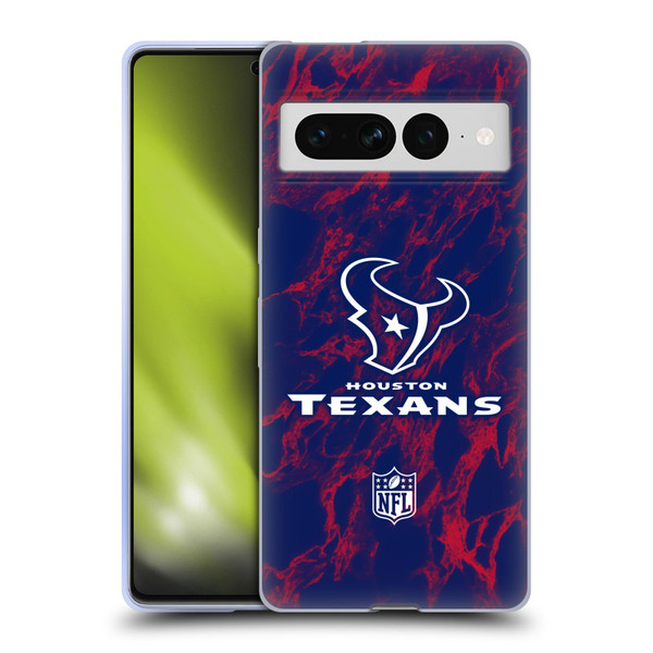 NFL Houston Texans Graphics Coloured Marble Soft Gel Case for Google Pixel 7 Pro
