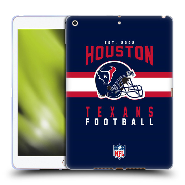 NFL Houston Texans Graphics Helmet Typography Soft Gel Case for Apple iPad 10.2 2019/2020/2021