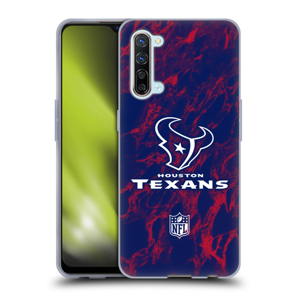 NFL Houston Texans Graphics Coloured Marble Soft Gel Case for OPPO Find X2 Lite 5G