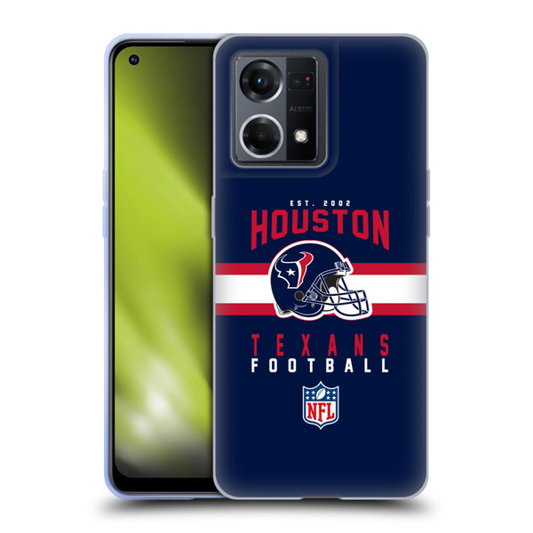 NFL Houston Texans Graphics Helmet Typography Soft Gel Case for OPPO Reno8 4G