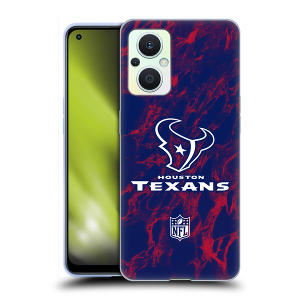 NFL Houston Texans Graphics Coloured Marble Soft Gel Case for OPPO Reno8 Lite