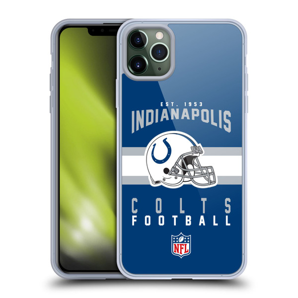 NFL Indianapolis Colts Graphics Helmet Typography Soft Gel Case for Apple iPhone 11 Pro Max
