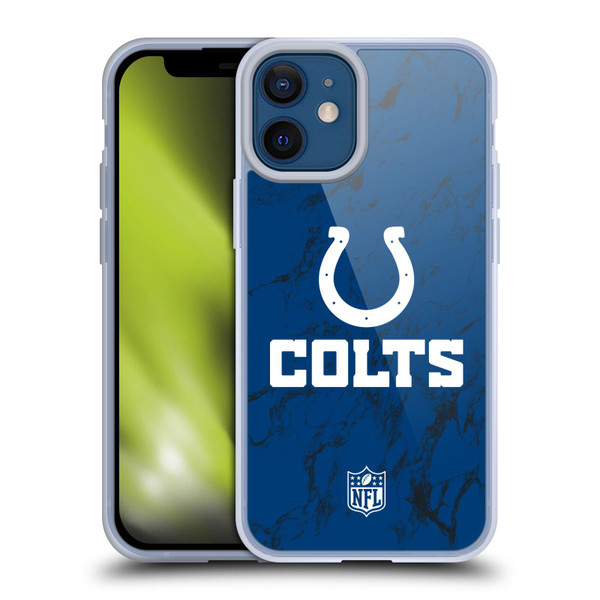 NFL Indianapolis Colts Graphics Coloured Marble Soft Gel Case for Apple iPhone 12 Mini