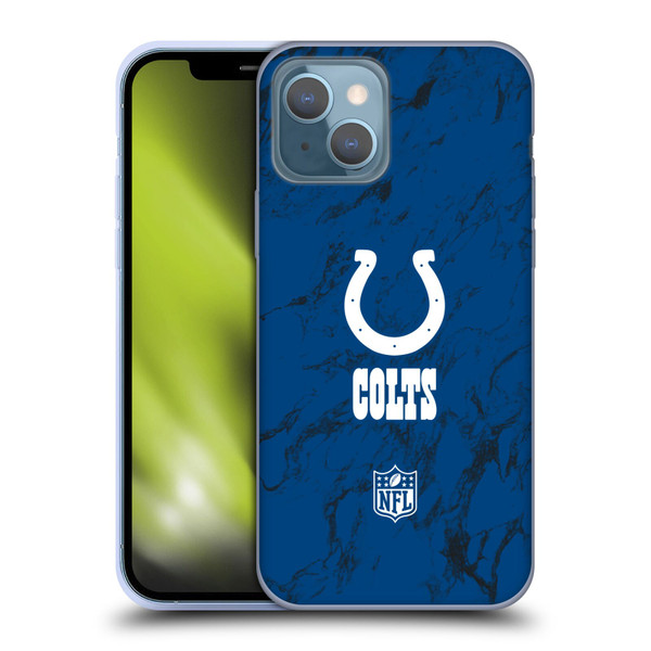NFL Indianapolis Colts Graphics Coloured Marble Soft Gel Case for Apple iPhone 13