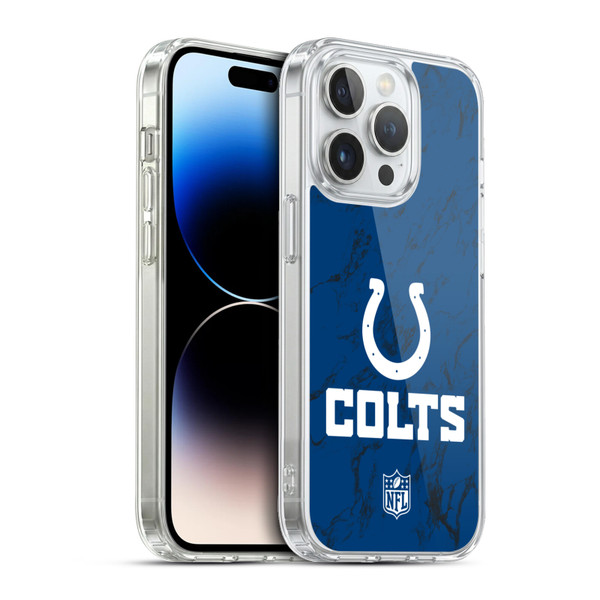 NFL Indianapolis Colts Graphics Coloured Marble Soft Gel Case for Apple iPhone 13 Pro & MagSafe