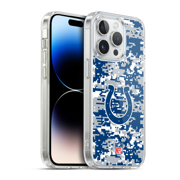 NFL Indianapolis Colts Graphics Digital Camouflage Soft Gel Case for Apple iPhone 14 Pro & MagSafe