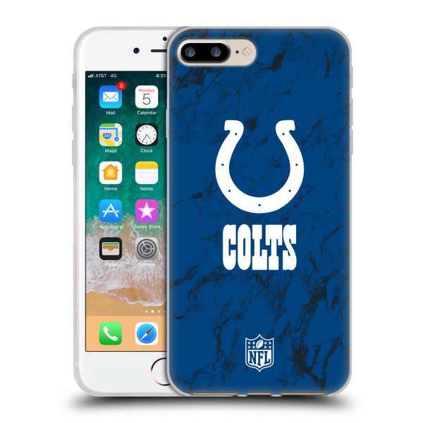 NFL Indianapolis Colts Graphics Coloured Marble Soft Gel Case for Apple iPhone 7 Plus / iPhone 8 Plus