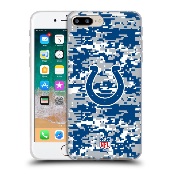 NFL Indianapolis Colts Graphics Digital Camouflage Soft Gel Case for Apple iPhone 7 Plus / iPhone 8 Plus