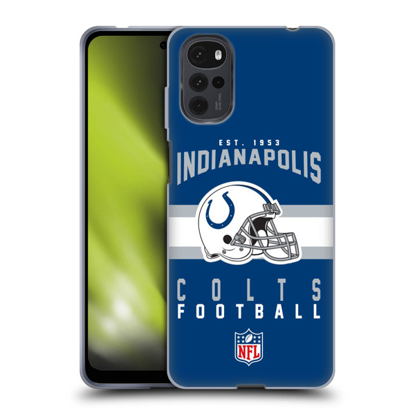NFL Indianapolis Colts Graphics Helmet Typography Soft Gel Case for Motorola Moto G22