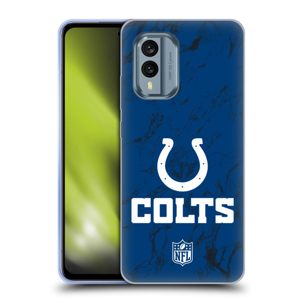 NFL Indianapolis Colts Graphics Coloured Marble Soft Gel Case for Nokia X30