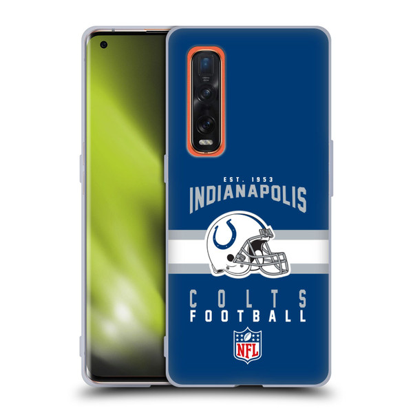 NFL Indianapolis Colts Graphics Helmet Typography Soft Gel Case for OPPO Find X2 Pro 5G