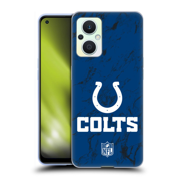 NFL Indianapolis Colts Graphics Coloured Marble Soft Gel Case for OPPO Reno8 Lite