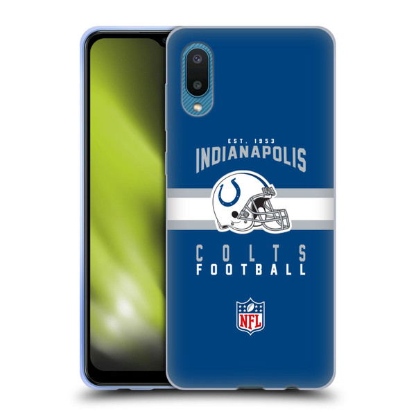 NFL Indianapolis Colts Graphics Helmet Typography Soft Gel Case for Samsung Galaxy A02/M02 (2021)
