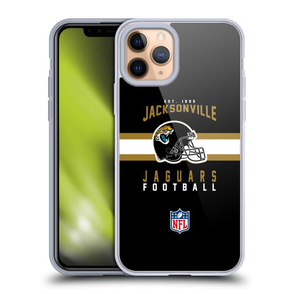 NFL Jacksonville Jaguars Graphics Helmet Typography Soft Gel Case for Apple iPhone 11 Pro
