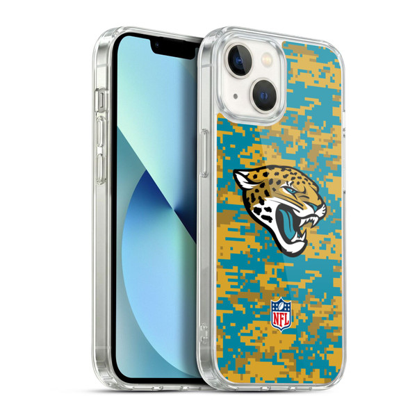 NFL Jacksonville Jaguars Graphics Digital Camouflage Soft Gel Case for Apple iPhone 13