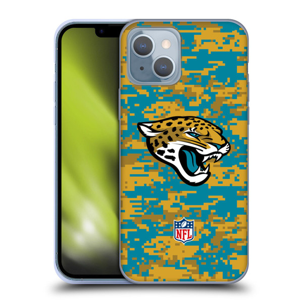 NFL Jacksonville Jaguars Graphics Digital Camouflage Soft Gel Case for Apple iPhone 14