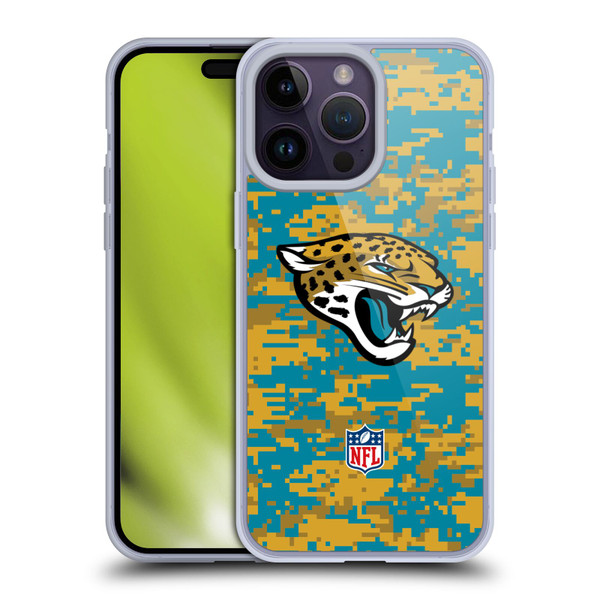 NFL Jacksonville Jaguars Graphics Digital Camouflage Soft Gel Case for Apple iPhone 14 Pro Max
