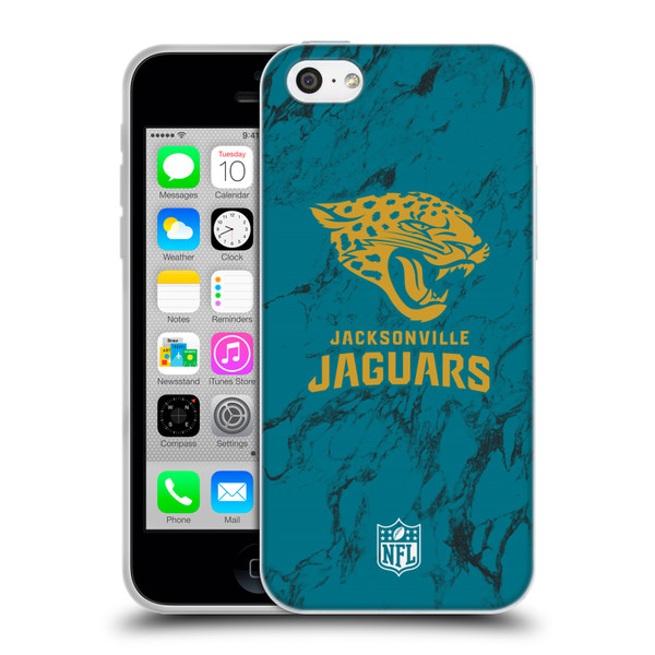 NFL Jacksonville Jaguars Graphics Coloured Marble Soft Gel Case for Apple iPhone 5c