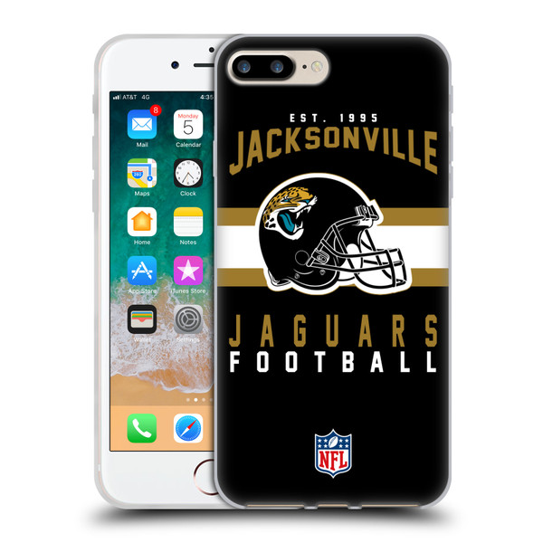 NFL Jacksonville Jaguars Graphics Helmet Typography Soft Gel Case for Apple iPhone 7 Plus / iPhone 8 Plus
