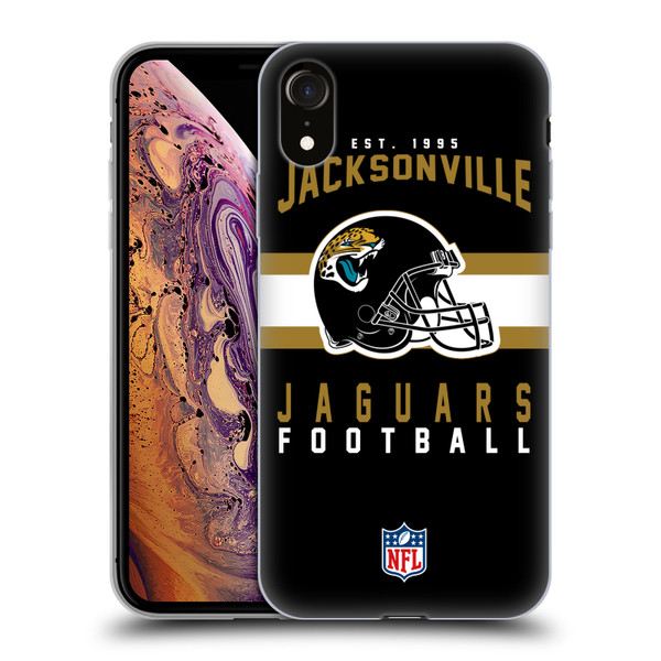 NFL Jacksonville Jaguars Graphics Helmet Typography Soft Gel Case for Apple iPhone XR