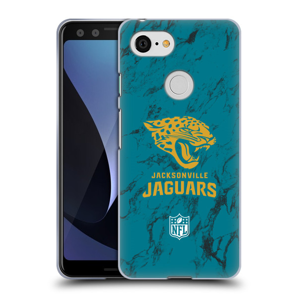 NFL Jacksonville Jaguars Graphics Coloured Marble Soft Gel Case for Google Pixel 3